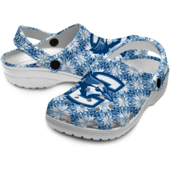 custom creighton bluejays snowflake mosaic clogs high quality
