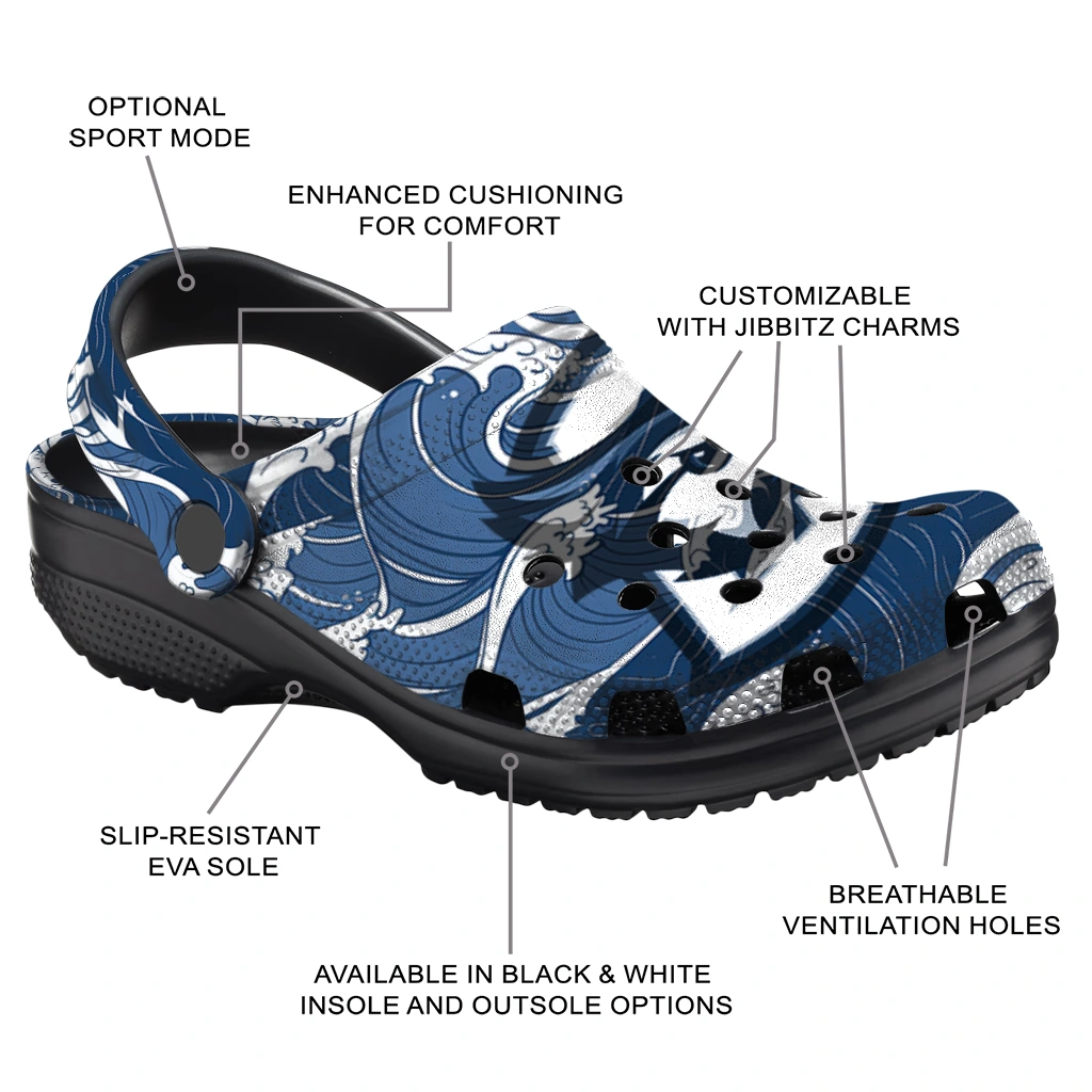 custom creighton bluejays wave flow clogs new arrival custom creighton bluejays wave flow clogs new arrival