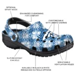 custom denver broncos snowflake mosaic clogs best selling