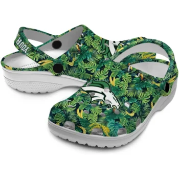 custom denver broncos tropical leaves clogs high quality