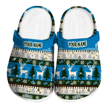 custom detroit lions christmas motif clogs best selling