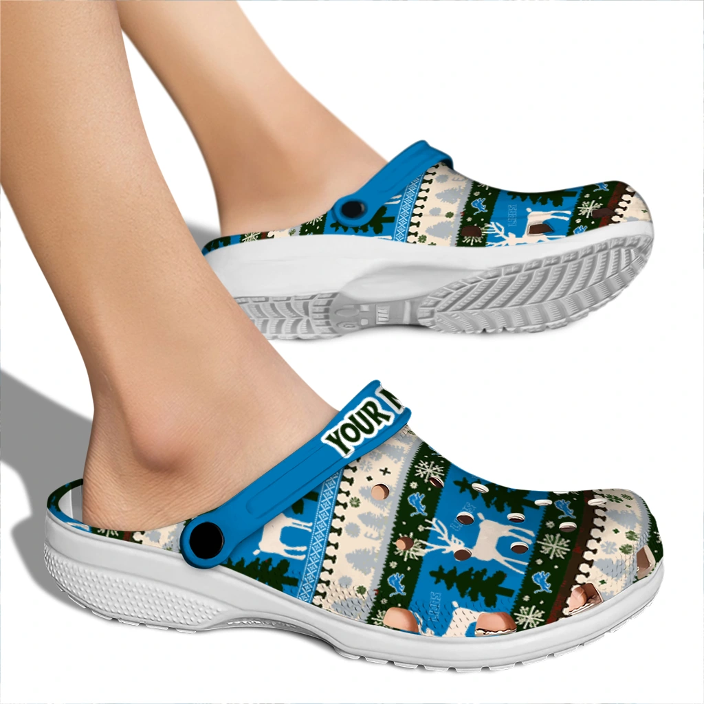 custom detroit lions christmas motif clogs fashion forward custom detroit lions christmas motif clogs fashion forward