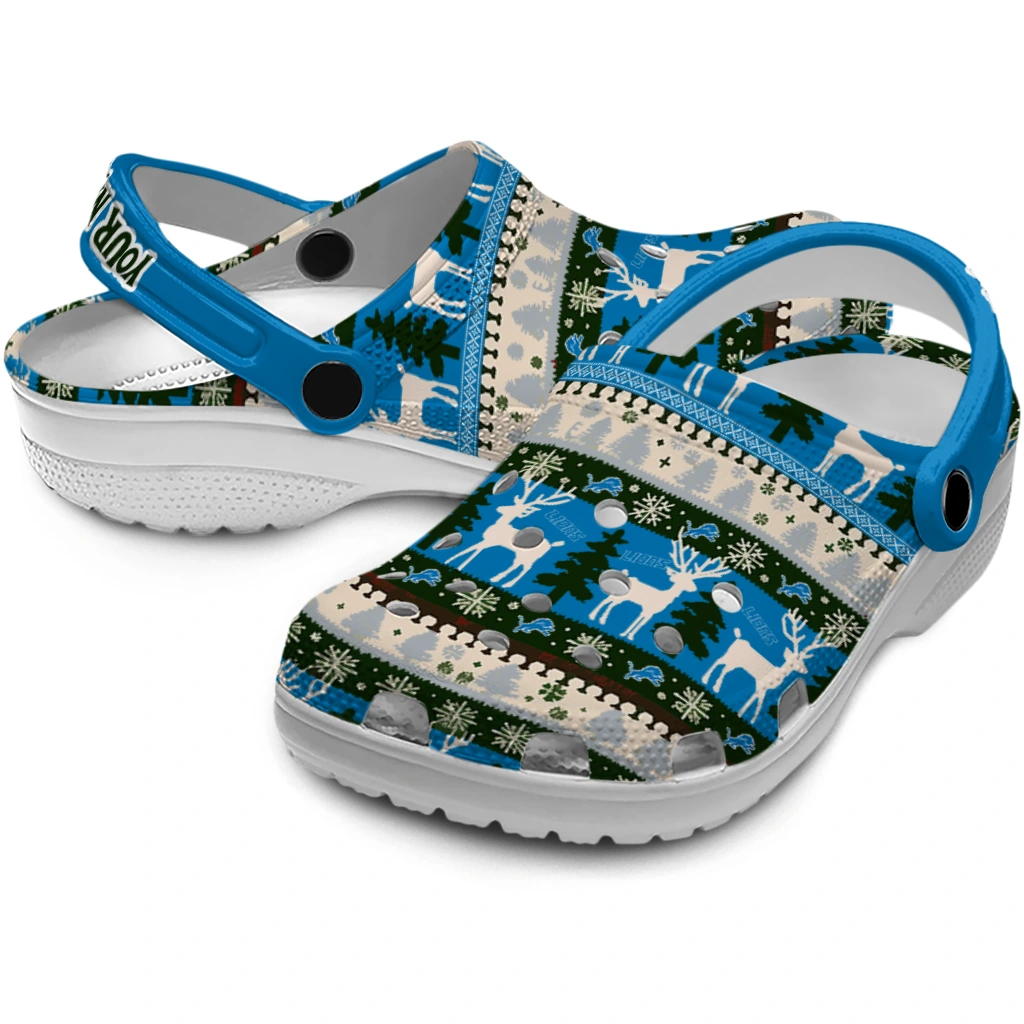 custom detroit lions christmas motif clogs high quality custom detroit lions christmas motif clogs high quality