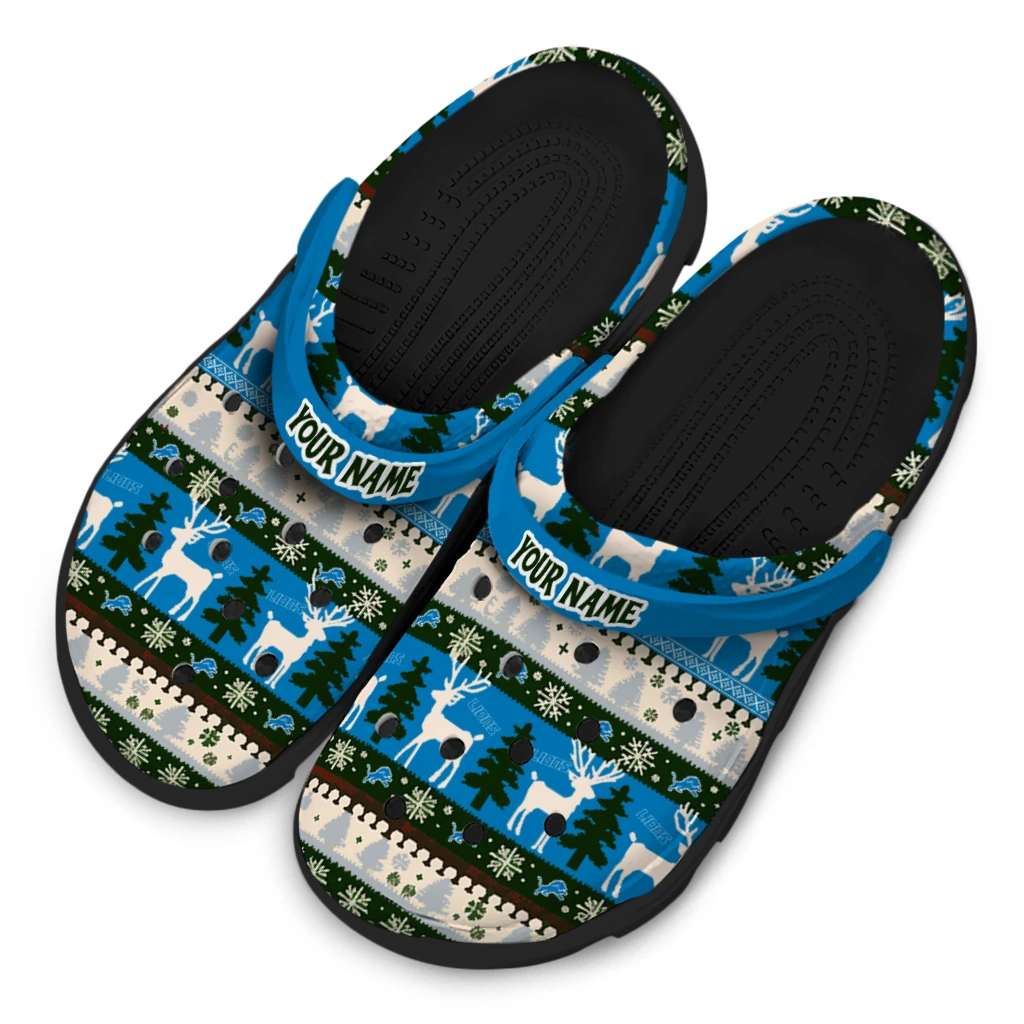 custom detroit lions christmas motif clogs latest model custom detroit lions christmas motif clogs latest model