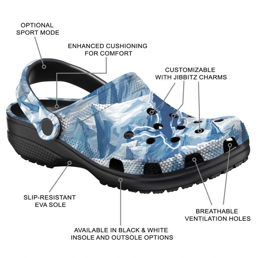 custom detroit lions mountain artwork clogs new arrival custom detroit lions mountain artwork clogs new arrival