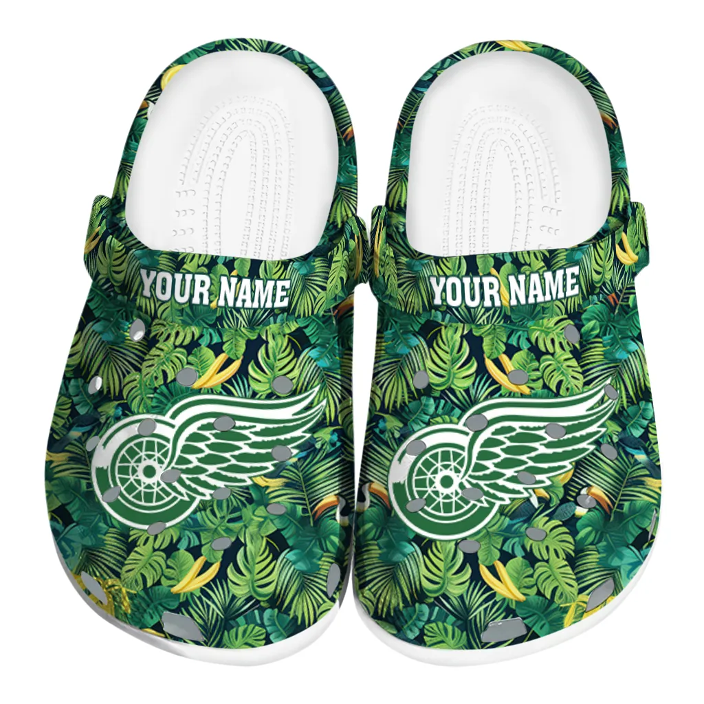 custom detroit red wings tropical leaves clogs best selling custom detroit red wings tropical leaves clogs best selling