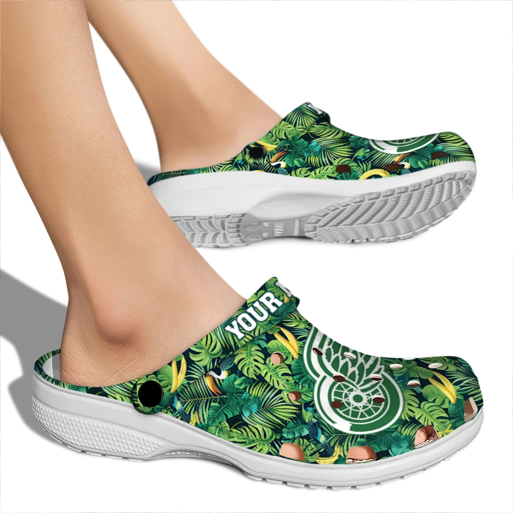 custom detroit red wings tropical leaves clogs fashion forward custom detroit red wings tropical leaves clogs fashion forward