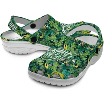 custom detroit red wings tropical leaves clogs high quality