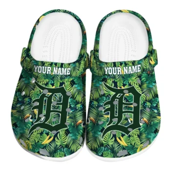 custom detroit tigers tropical leaves clogs best selling
