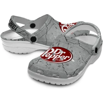 custom dr pepper cracked texture gray red clogs high quality hey clogs