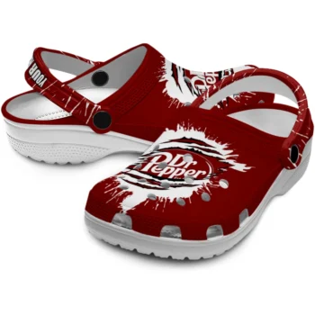 custom dr pepper slash art red white clogs high quality hey clogs