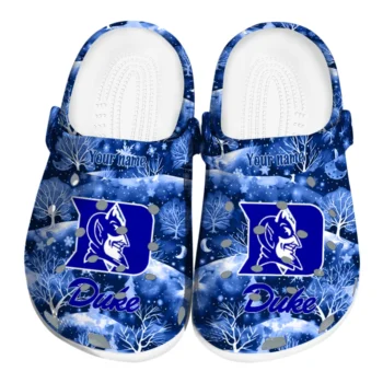 custom duke blue devils snowy hills clogs best selling
