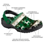 custom eastern michigan eagles christmas motif clogs best selling