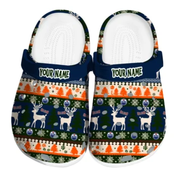 custom edmonton oilers christmas motif clogs best selling
