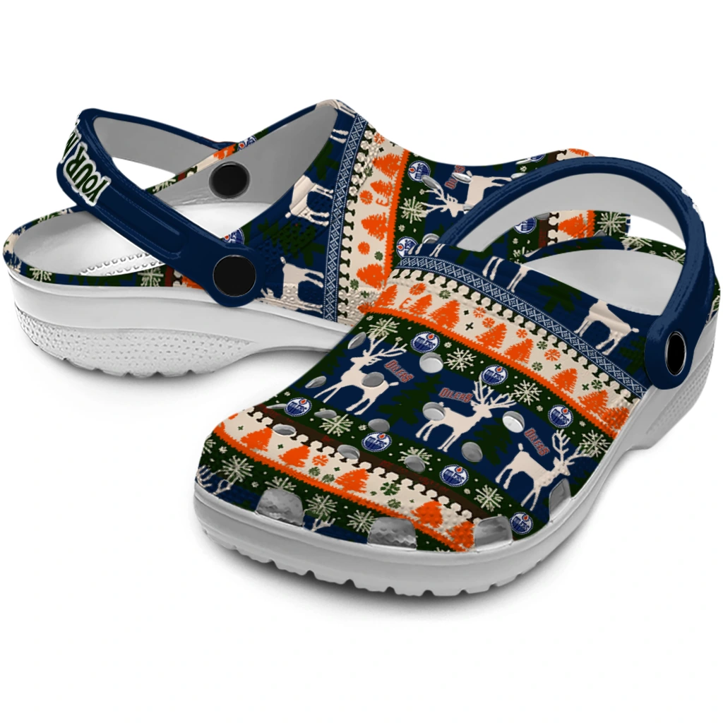 custom edmonton oilers christmas motif clogs high quality custom edmonton oilers christmas motif clogs high quality
