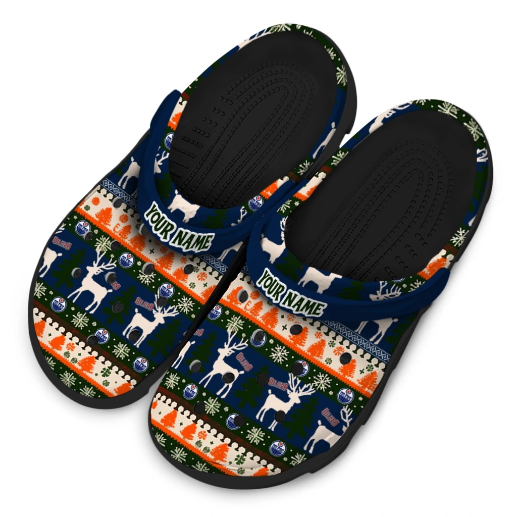 custom edmonton oilers christmas motif clogs latest model custom edmonton oilers christmas motif clogs latest model