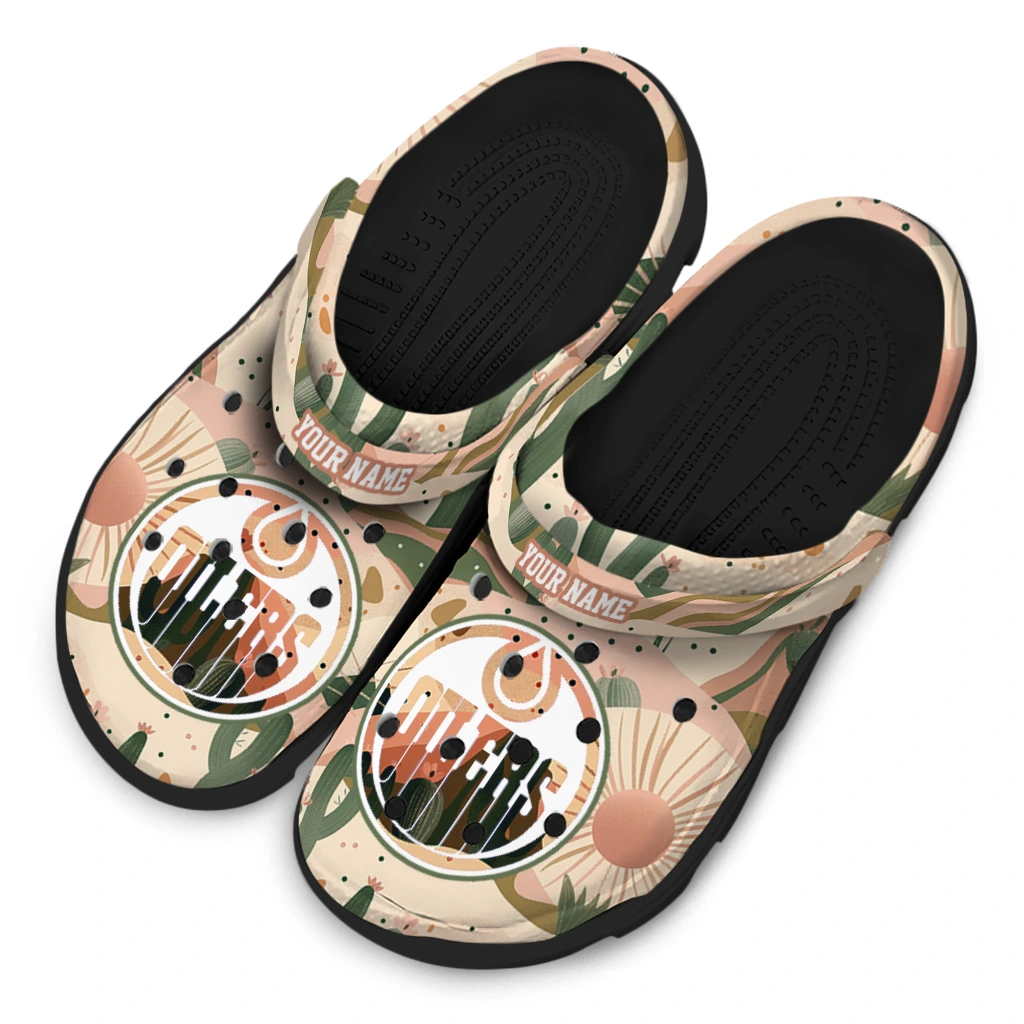 custom edmonton oilers desert cactus pattern clogs latest model custom edmonton oilers desert cactus pattern clogs latest model