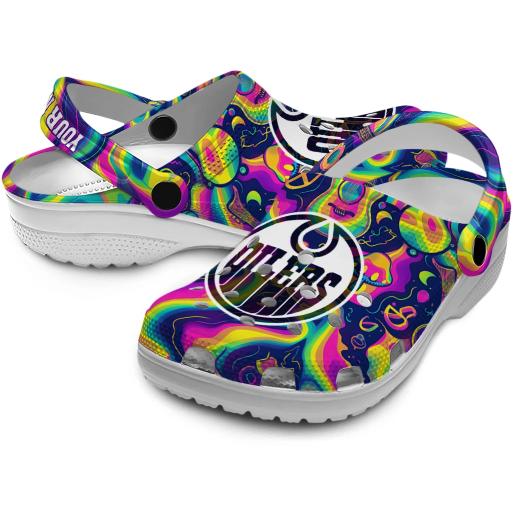 custom edmonton oilers swirling mushrooms clogs high quality custom edmonton oilers swirling mushrooms clogs high quality