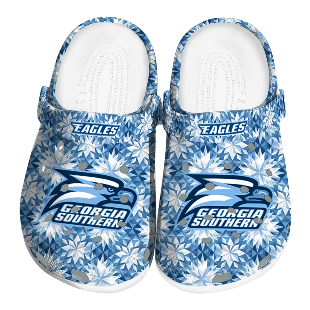 custom georgia southern eagles snowflake mosaic clogs best selling custom georgia southern eagles snowflake mosaic clogs best selling