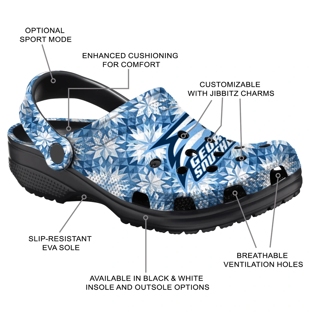 custom georgia southern eagles snowflake mosaic clogs new arrival custom georgia southern eagles snowflake mosaic clogs new arrival