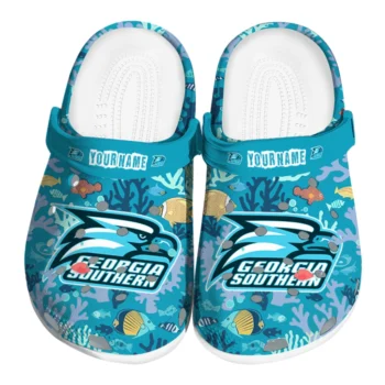 custom georgia southern eagles tropical fish ocean clogs best selling