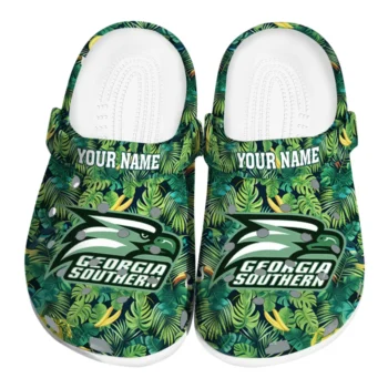 custom georgia southern eagles tropical leaves clogs best selling