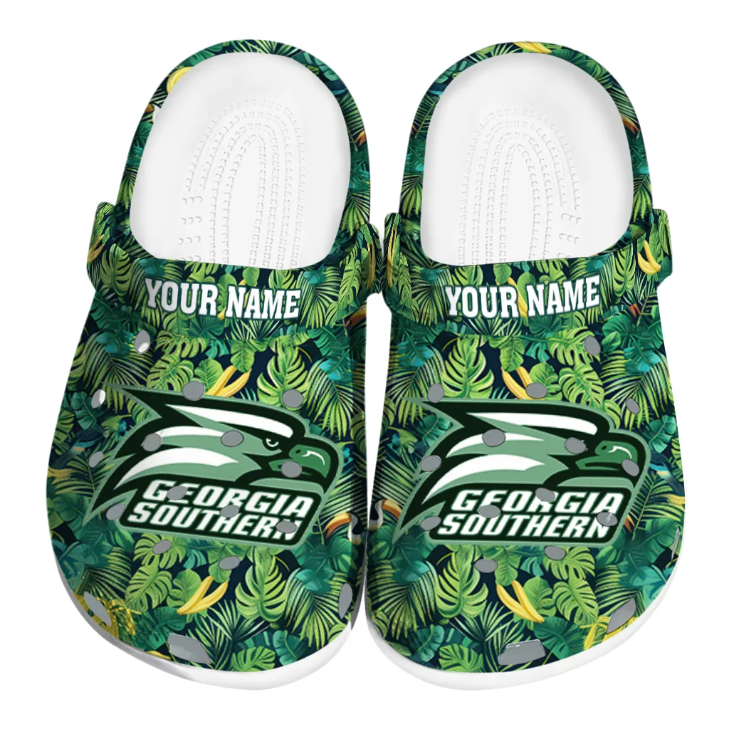 custom georgia southern eagles tropical leaves clogs best selling custom georgia southern eagles tropical leaves clogs best selling
