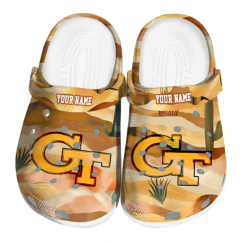 custom georgia tech yellow jackets desert layers clogs best selling