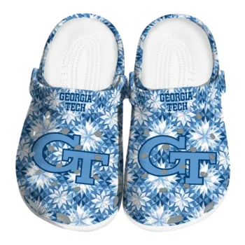 custom georgia tech yellow jackets snowflake mosaic clogs best selling