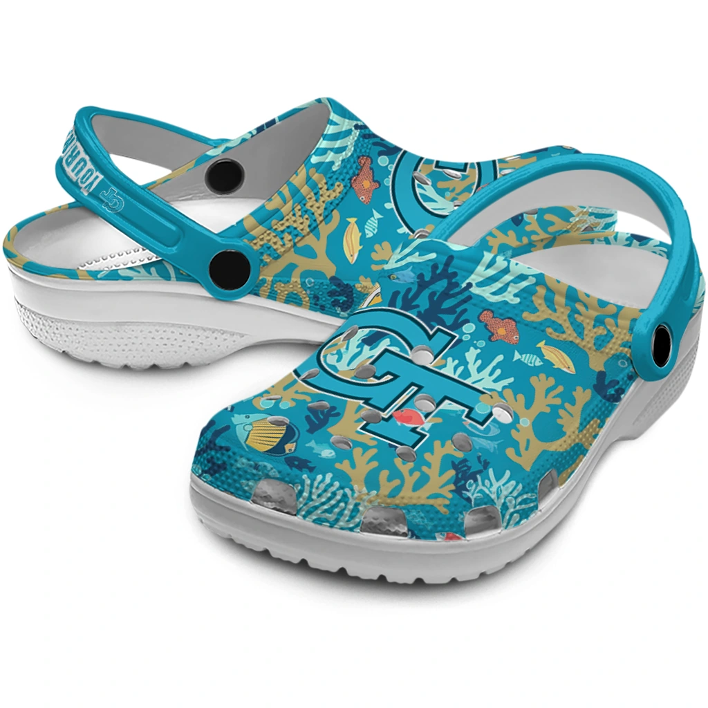 custom georgia tech yellow jackets tropical fish ocean clogs high quality custom georgia tech yellow jackets tropical fish ocean clogs high quality
