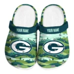 custom green bay packers hills illustration clogs best selling