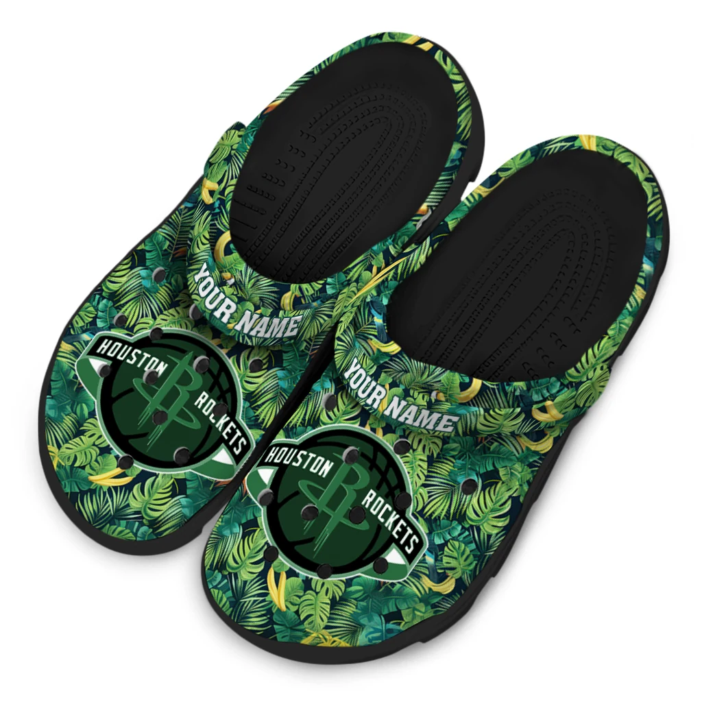 custom houston rockets tropical leaves clogs latest model custom houston rockets tropical leaves clogs latest model