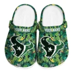 custom houston texans tropical leaves clogs best selling