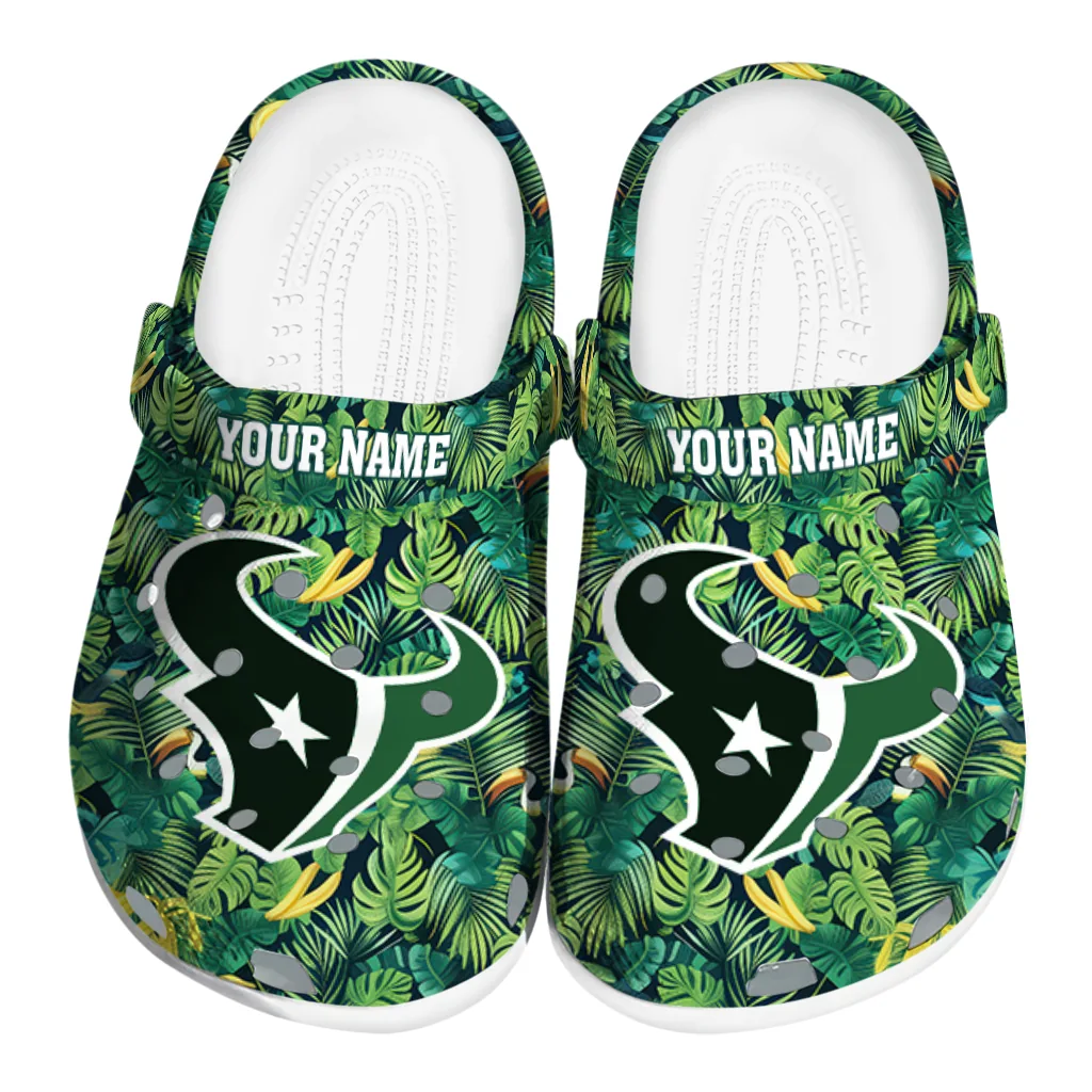 custom houston texans tropical leaves clogs best selling custom houston texans tropical leaves clogs best selling
