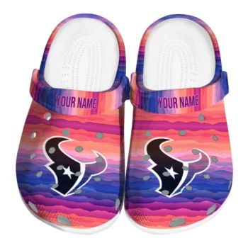 custom houston texans wavy stripes clogs best selling