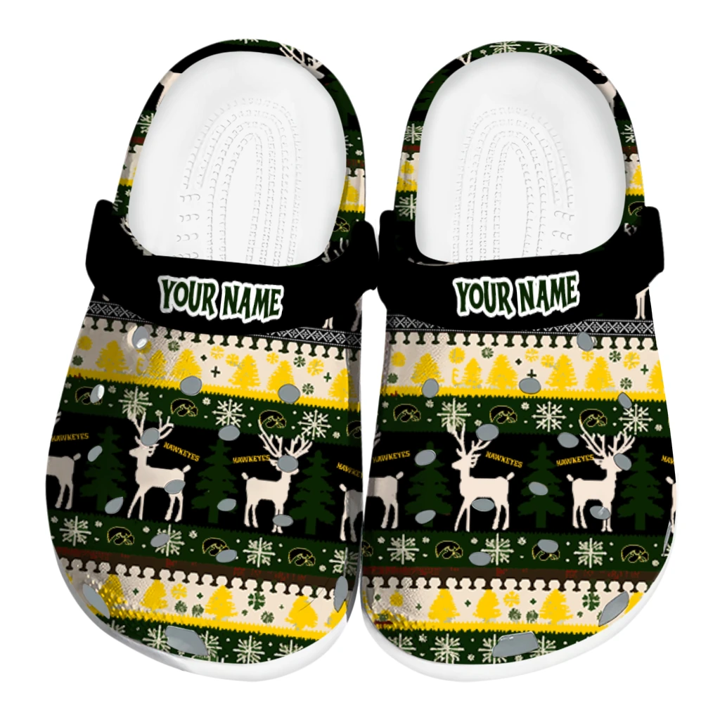 custom iowa hawkeyes christmas motif clogs best selling custom iowa hawkeyes christmas motif clogs best selling