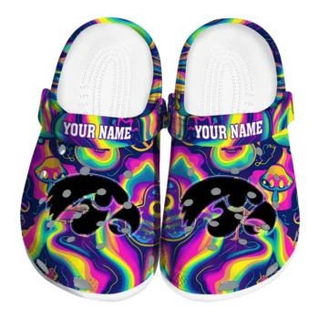custom iowa hawkeyes swirling mushrooms clogs best selling