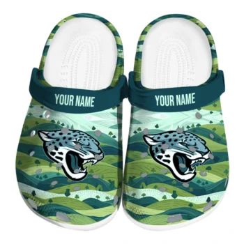 custom jacksonville jaguars hills illustration clogs best selling