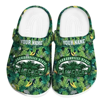 custom jacksonville state gamecocks tropical leaves clogs best selling