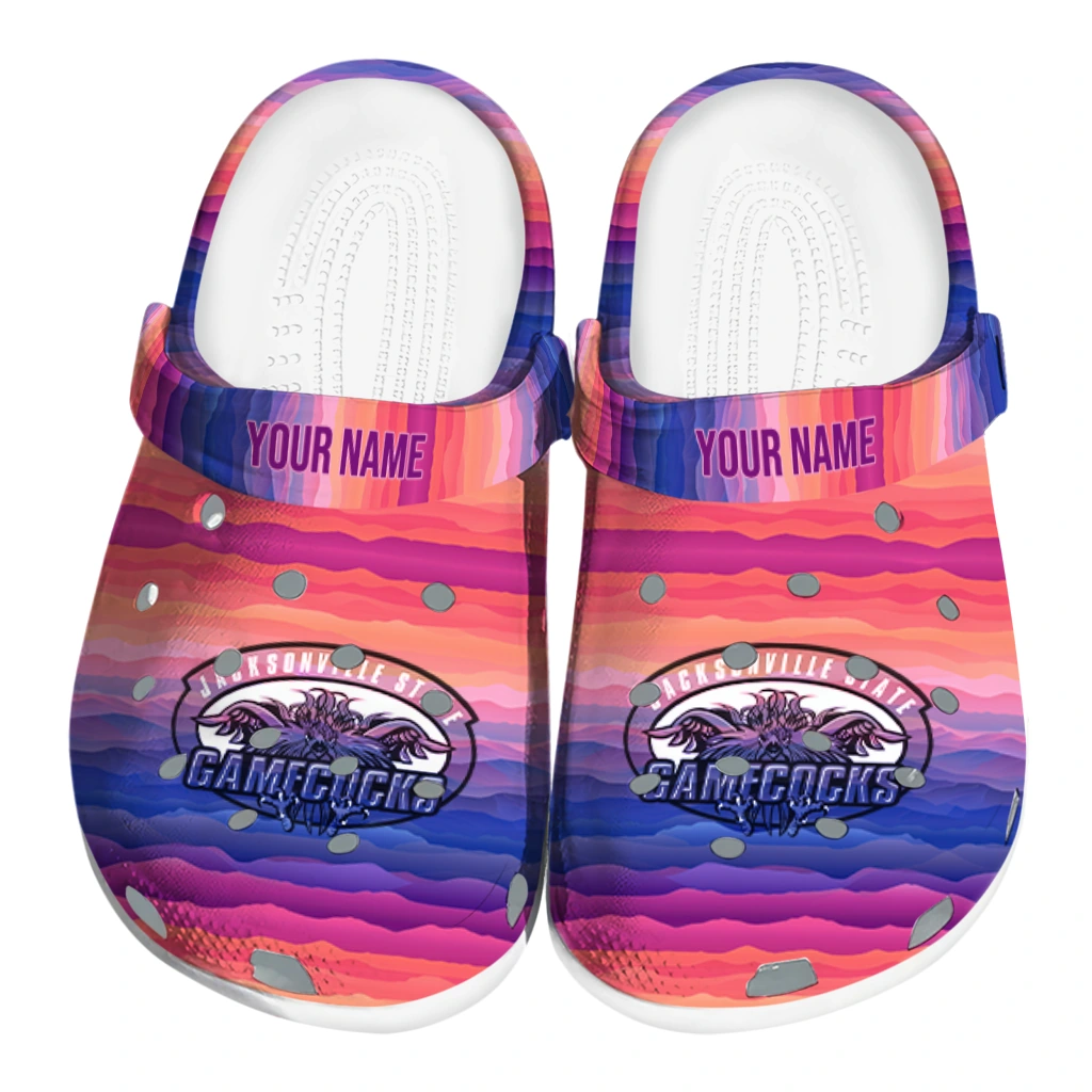 custom jacksonville state gamecocks wavy stripes clogs best selling custom jacksonville state gamecocks wavy stripes clogs best selling