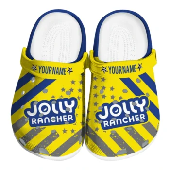custom jolly rancher dynamic label yellow blue clogs best selling hey clogs