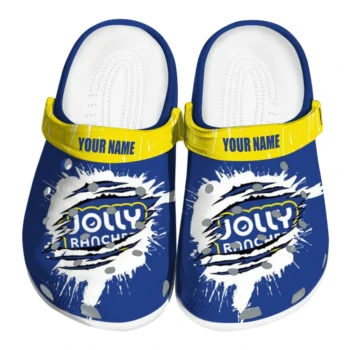 custom jolly rancher label scratch blue yellow clogs best selling hey clogs