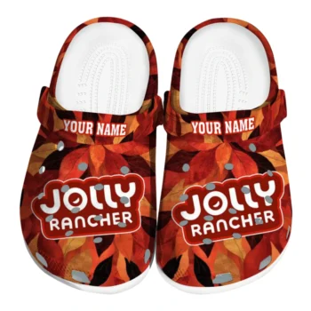 custom jolly rancher layered leaves red orange clogs best selling hey clogs