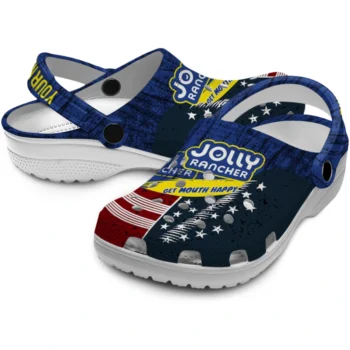 custom jolly rancher patriotic stars blue red clogs high quality hey clogs