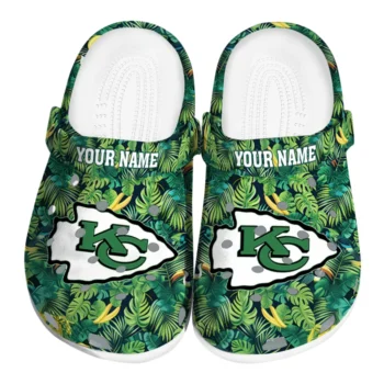 custom kansas city chiefs tropical leaves clogs best selling