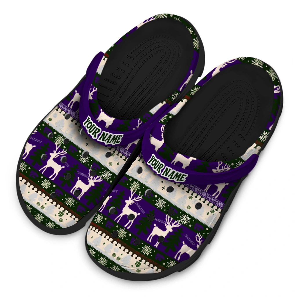 custom kansas state wildcats christmas motif clogs latest model custom kansas state wildcats christmas motif clogs latest model