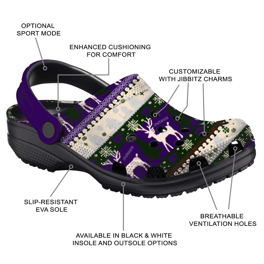 custom kansas state wildcats christmas motif clogs new arrival custom kansas state wildcats christmas motif clogs new arrival
