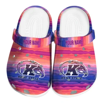 custom kent state golden flashes wavy stripes clogs best selling