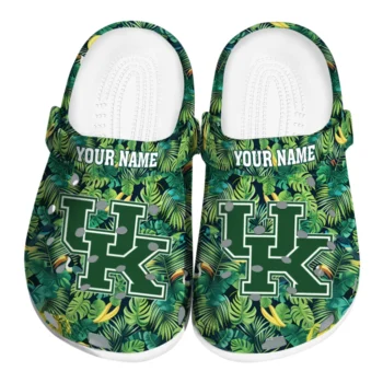 custom kentucky wildcats tropical leaves clogs best selling