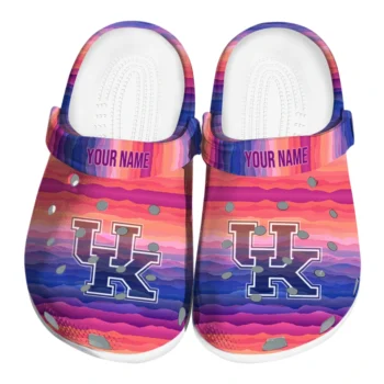 custom kentucky wildcats wavy stripes clogs best selling